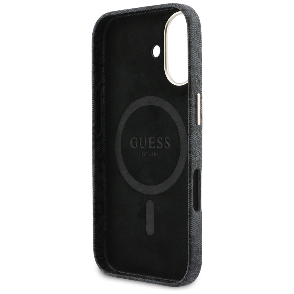 MagSafe-deksel for Apple iPhone 17, Guess, 4G Script Logo, Svart