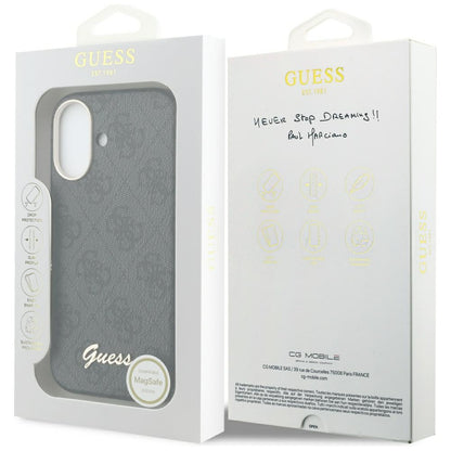 MagSafe-deksel for Apple iPhone 17, Guess, 4G Script Logo, Svart