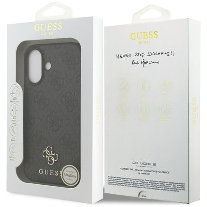 MagSafe deksel for Apple iPhone 17, Guess, 4G Small and Classic Logo, Svart