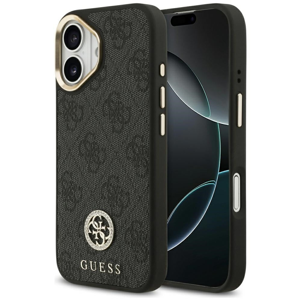 MagSafe-deksel for Apple iPhone 17, Guess, 4G Strass Logo, Svart