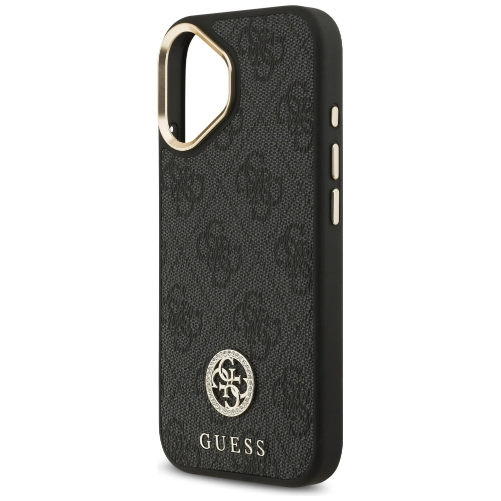 MagSafe-deksel for Apple iPhone 17, Guess, 4G Strass Logo, Svart