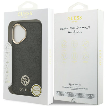 MagSafe-deksel for Apple iPhone 17, Guess, 4G Strass Logo, Svart