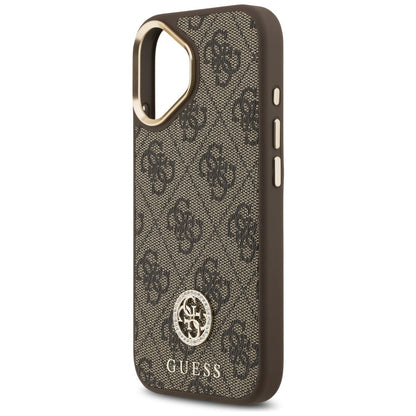 MagSafe-deksel for Apple iPhone 17, Guess, 4G Strass Logo med stor stropp, Brun
