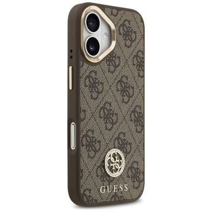 MagSafe-deksel for Apple iPhone 17, Guess, 4G Strass Logo med stor stropp, Brun