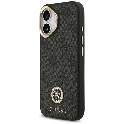 MagSafe-deksel for Apple iPhone 17, Guess, 4G Strass Logo with Big Strap, Svart
