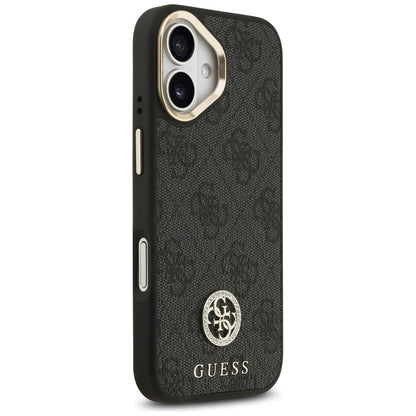 MagSafe-deksel for Apple iPhone 17, Guess, 4G Strass Logo with Big Strap, Svart