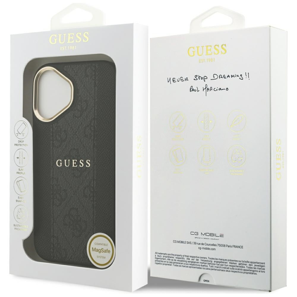 MagSafe-deksel for Apple iPhone 17, Guess, 4G Stripe, Svart