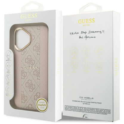 MagSafe-deksel for Apple iPhone 17, Guess, 4G Stripe, Rosa