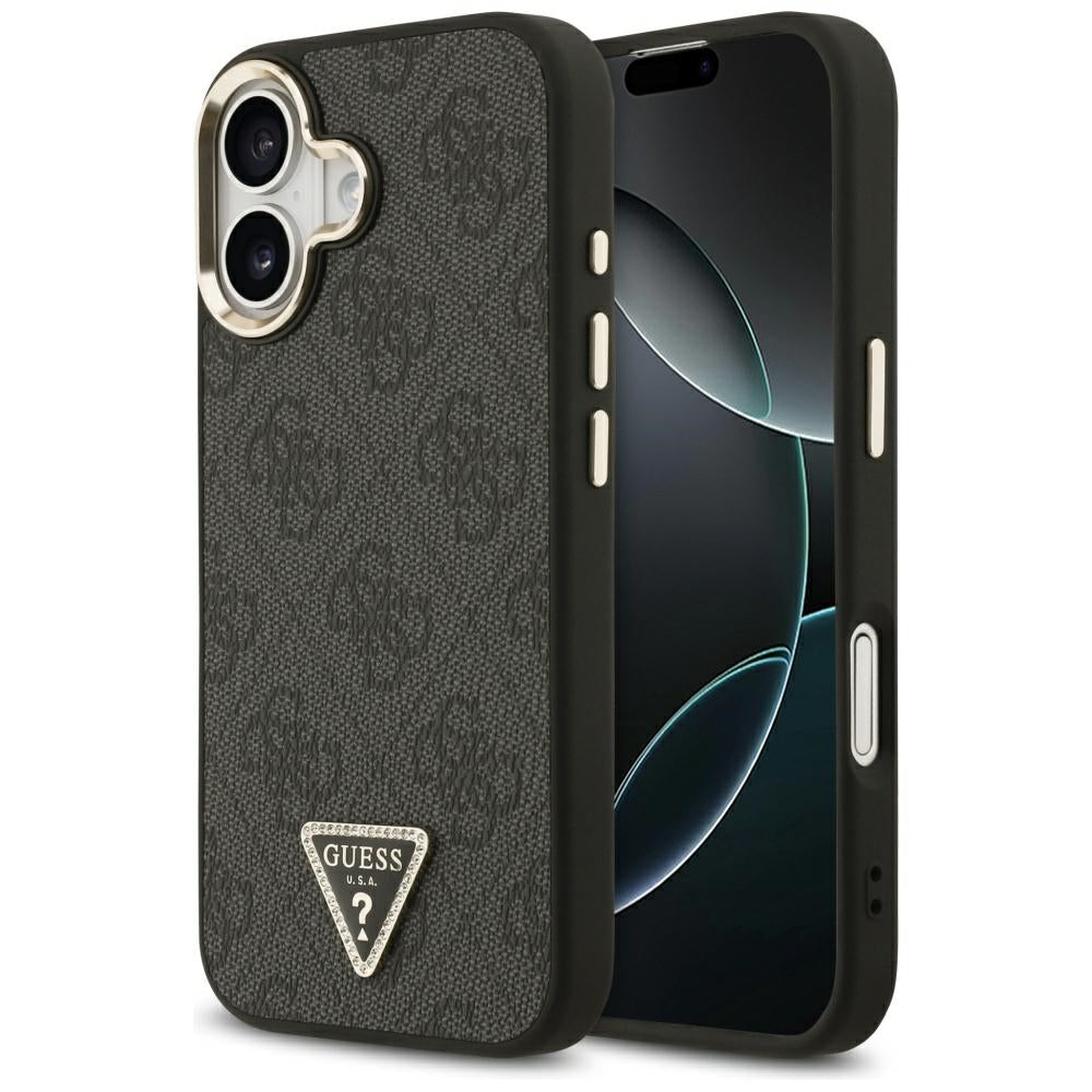 MagSafe-deksel for Apple iPhone 17, Guess, 4G Triangle Diamond Logo, Svart