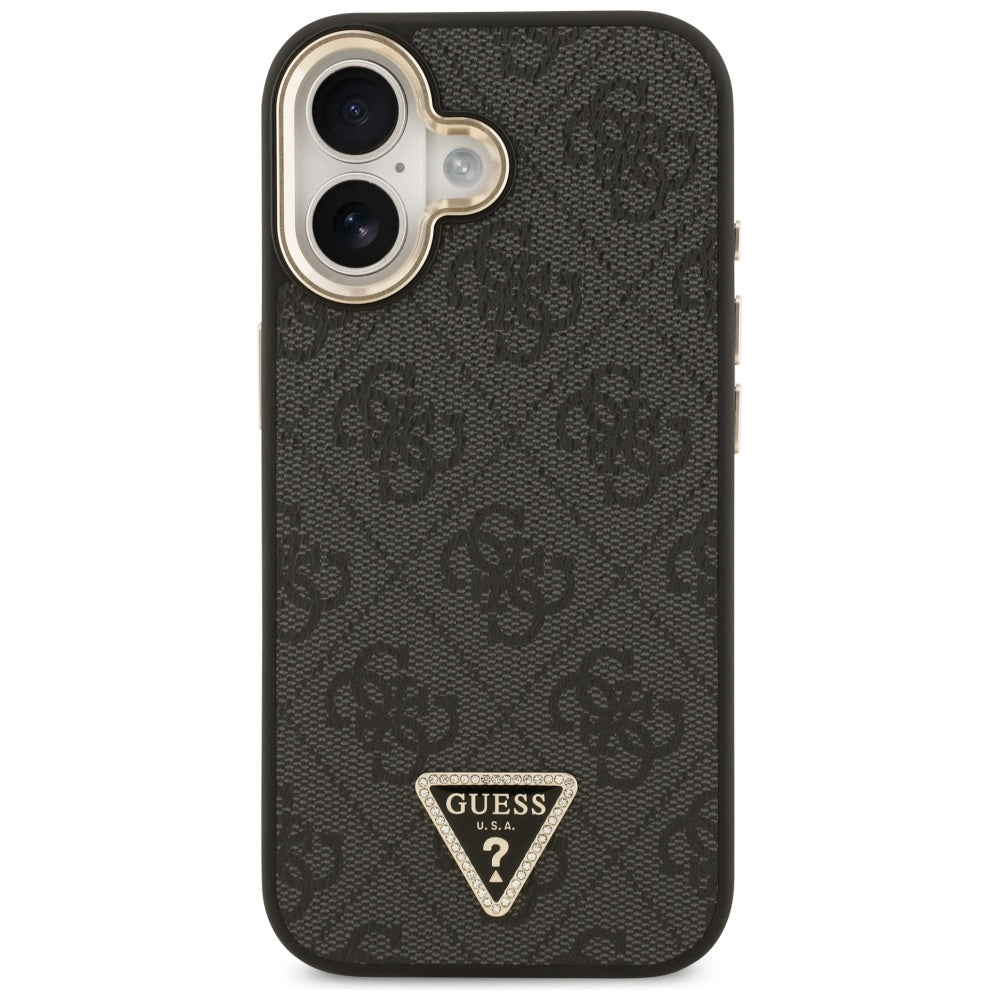 MagSafe-deksel for Apple iPhone 17, Guess, 4G Triangle Diamond Logo, Svart