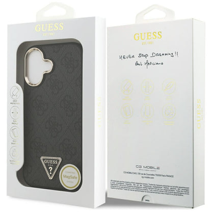 MagSafe-deksel for Apple iPhone 17, Guess, 4G Triangle Diamond Logo, Svart