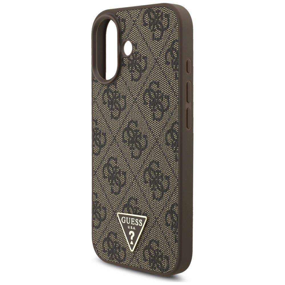MagSafe-deksel for Apple iPhone 17, Guess, 4G Triangle Logo Cord Strap, Brun
