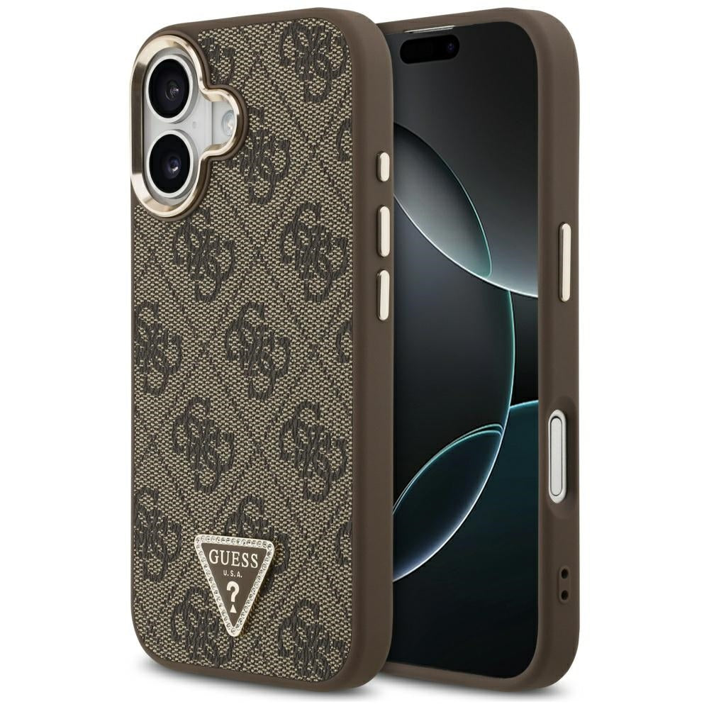 MagSafe-deksel for Apple iPhone 17, Guess, 4G Triangle Logo, Gylden Brun