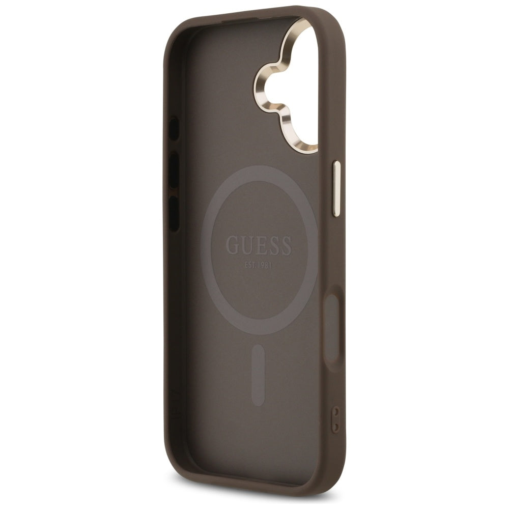 MagSafe-deksel for Apple iPhone 17, Guess, 4G Triangle Logo, Gylden Brun