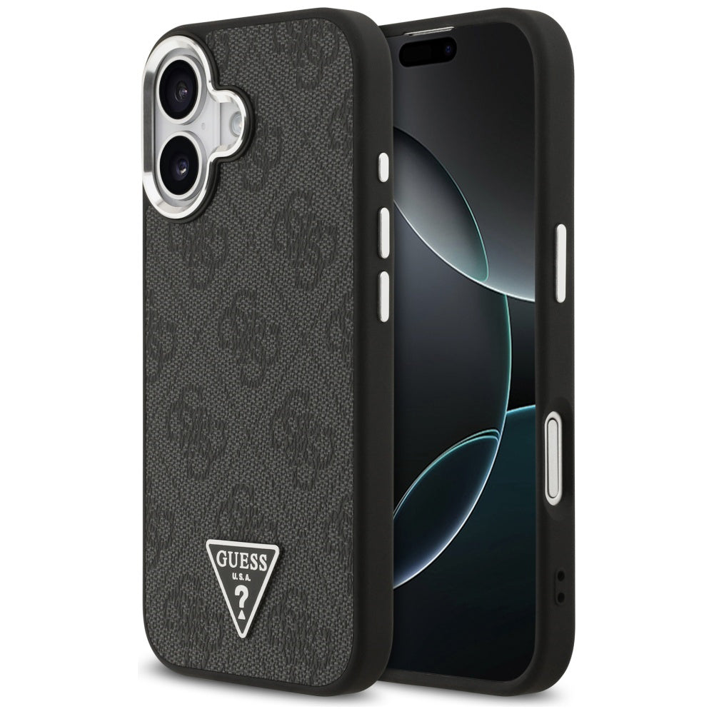 MagSafe-deksel for Apple iPhone 17, Guess, 4G Triangle Logo, Svart Sølv