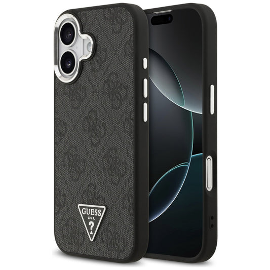 MagSafe-deksel for Apple iPhone 17, Guess, 4G Triangle Logo, Svart Sølv