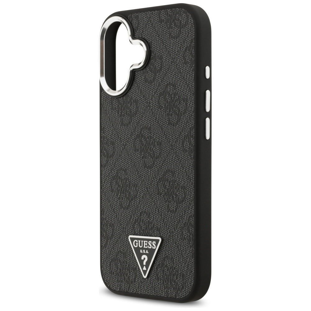 MagSafe-deksel for Apple iPhone 17, Guess, 4G Triangle Logo, Svart Sølv