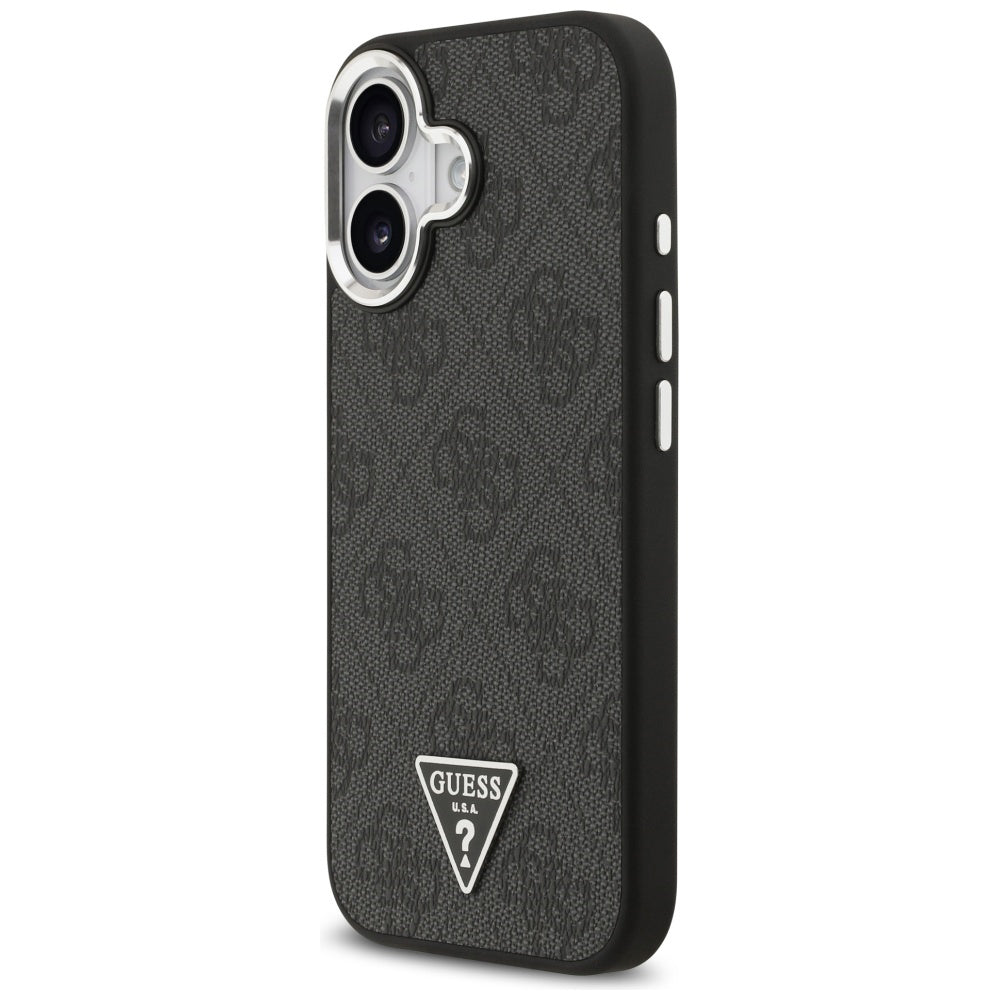 MagSafe-deksel for Apple iPhone 17, Guess, 4G Triangle Logo, Svart Sølv