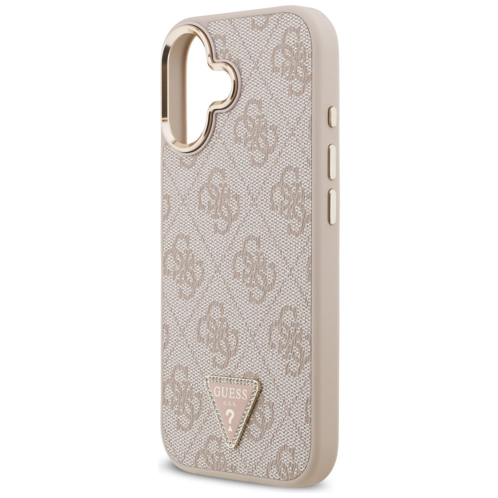 MagSafe-deksel for Apple iPhone 17, Guess, 4G Triangle Logo, Gullrosa