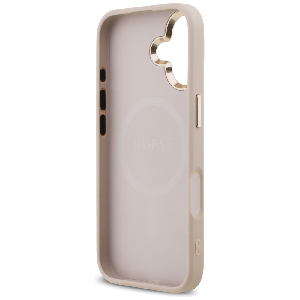 MagSafe-deksel for Apple iPhone 17, Guess, 4G Triangle Logo, Gullrosa