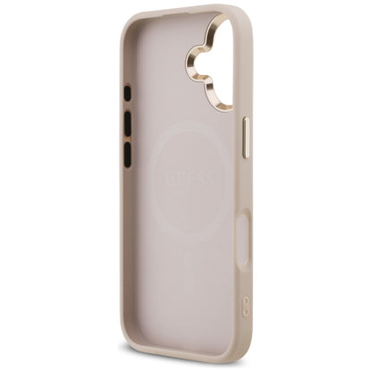 MagSafe-deksel for Apple iPhone 17, Guess, 4G Triangle Logo, Gullrosa