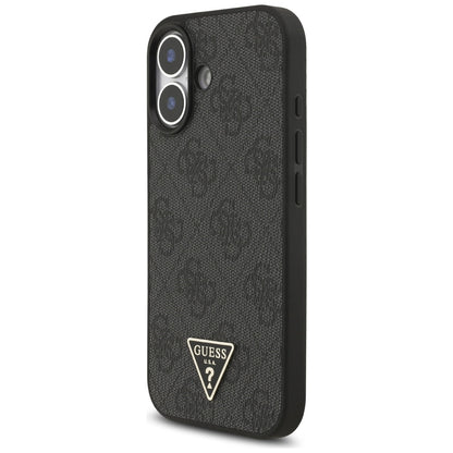 MagSafe deksel for Apple iPhone 17, Guess, 4G Triangle Logo med snorrem, Svart