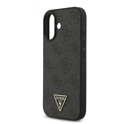 MagSafe deksel for Apple iPhone 17, Guess, 4G Triangle Logo med snorrem, Svart
