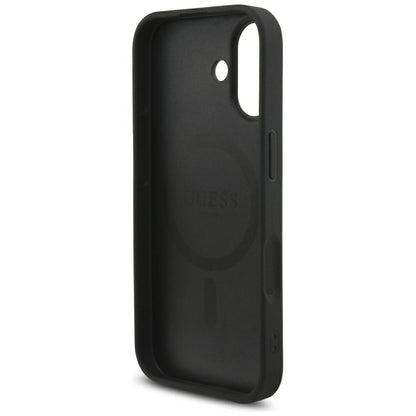 MagSafe deksel for Apple iPhone 17, Guess, 4G Triangle Logo med snorrem, Svart