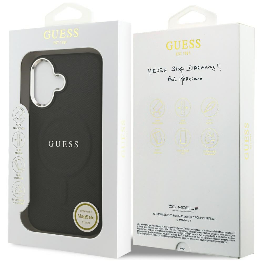 MagSafe-deksel for Apple iPhone 17, Guess, Classic Logo, Svart