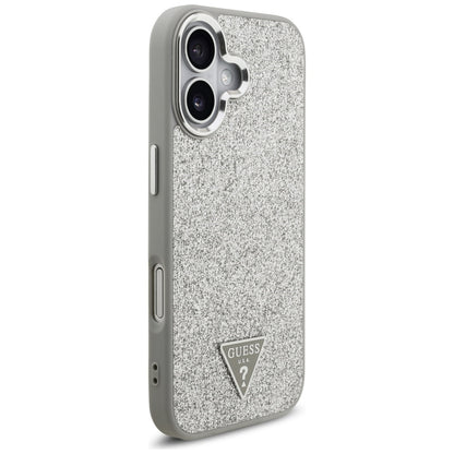 MagSafe-deksel for Apple iPhone 17, Guess, Glitter Triangle Logo, Sølv