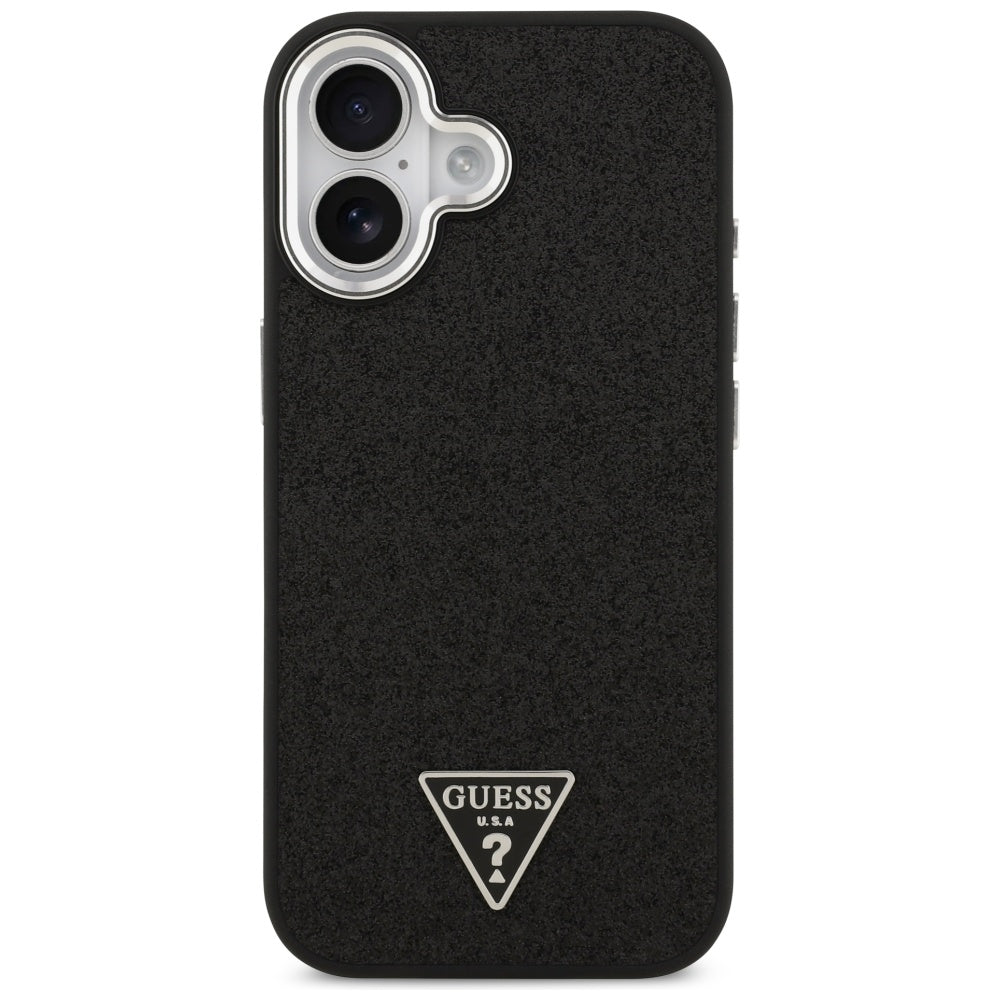MagSafe-deksel for Apple iPhone 17, Guess, Glitter Triangle Logo, Svart