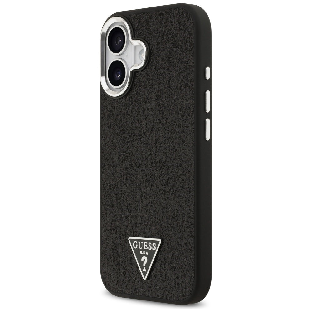 MagSafe-deksel for Apple iPhone 17, Guess, Glitter Triangle Logo, Svart