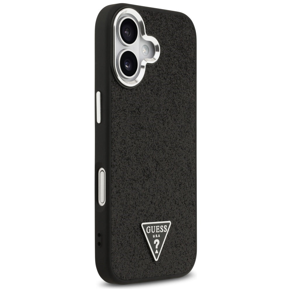 MagSafe-deksel for Apple iPhone 17, Guess, Glitter Triangle Logo, Svart
