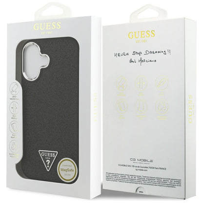 MagSafe-deksel for Apple iPhone 17, Guess, Glitter Triangle Logo, Svart