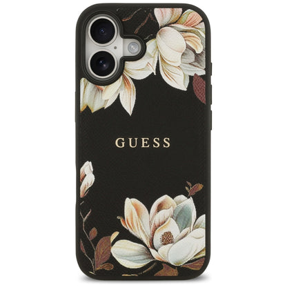 MagSafe-deksel for Apple iPhone 17, Guess, Grained Flowers, Svart