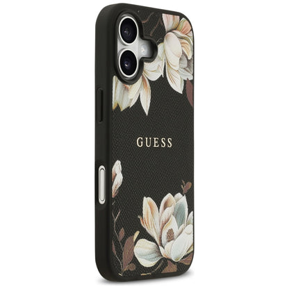 MagSafe-deksel for Apple iPhone 17, Guess, Grained Flowers, Svart