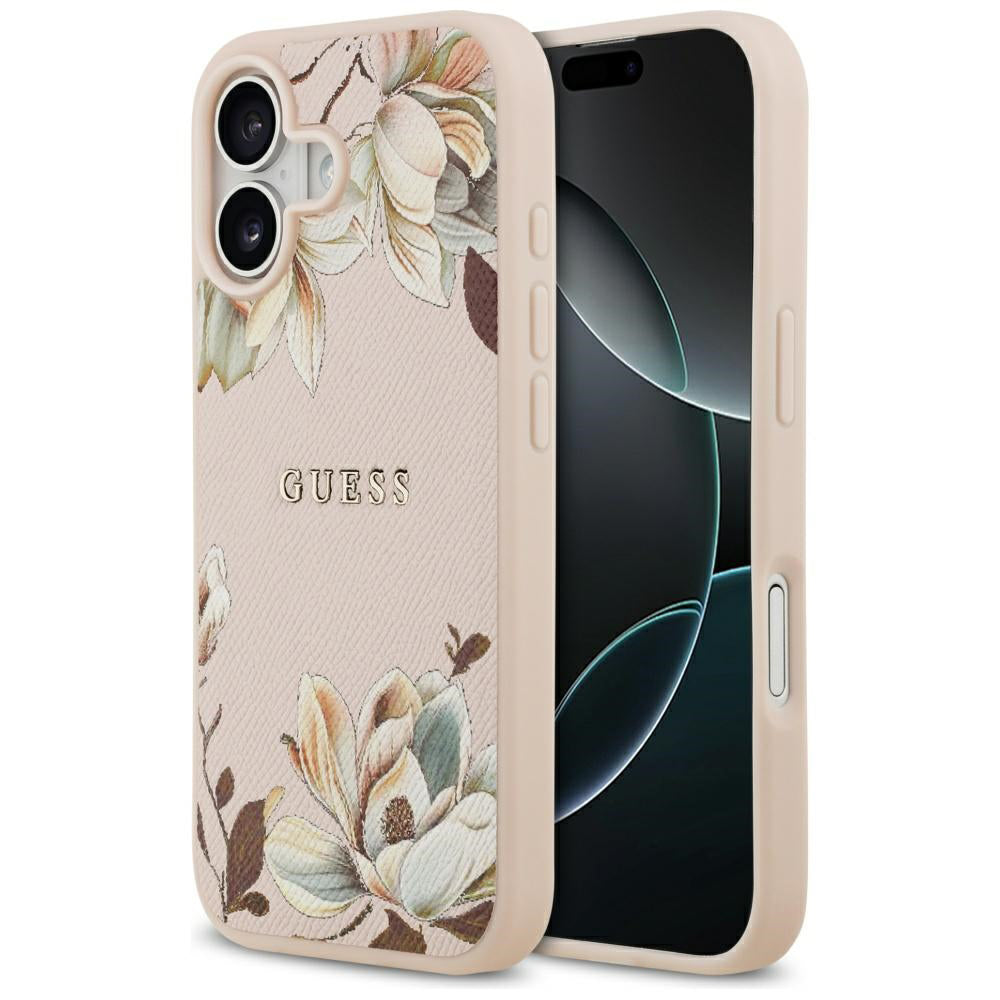 MagSafe-deksel for Apple iPhone 17, Guess, Grained Flowers, Rosa