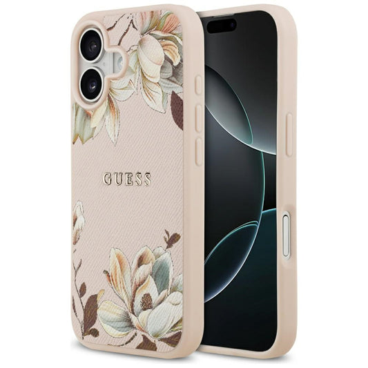 MagSafe-deksel for Apple iPhone 17, Guess, Grained Flowers, Rosa