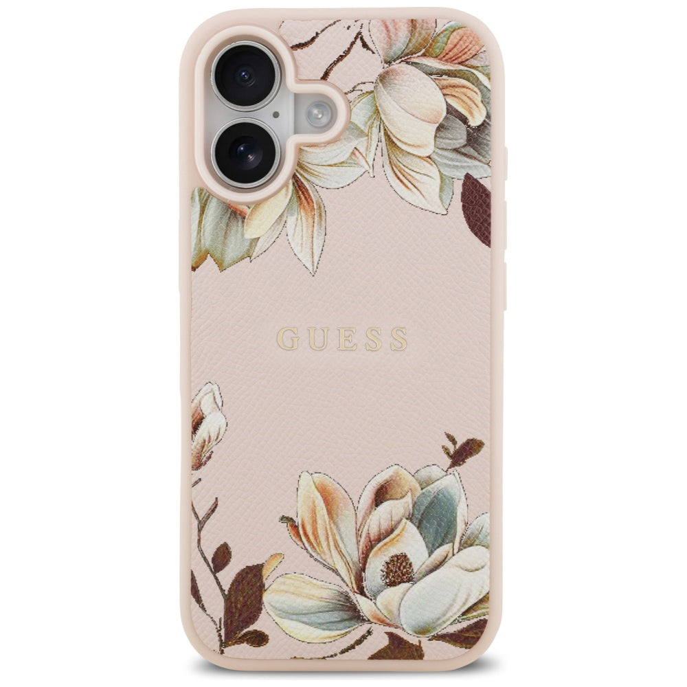 MagSafe-deksel for Apple iPhone 17, Guess, Grained Flowers, Rosa