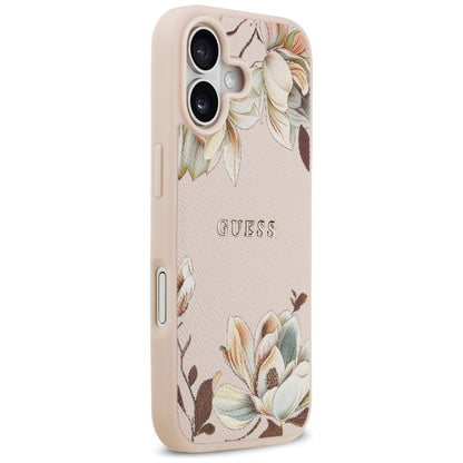 MagSafe-deksel for Apple iPhone 17, Guess, Grained Flowers, Rosa