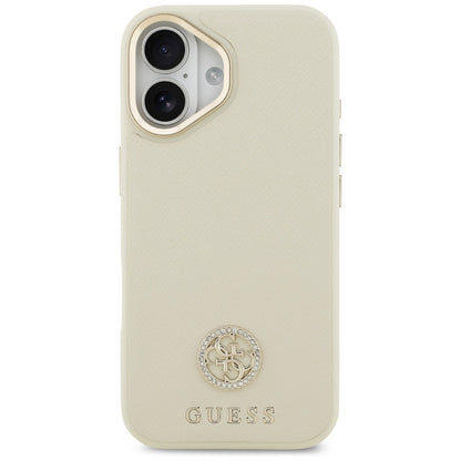 MagSafe-deksel for Apple iPhone 17, Guess, Grained Strass Logo, Beige
