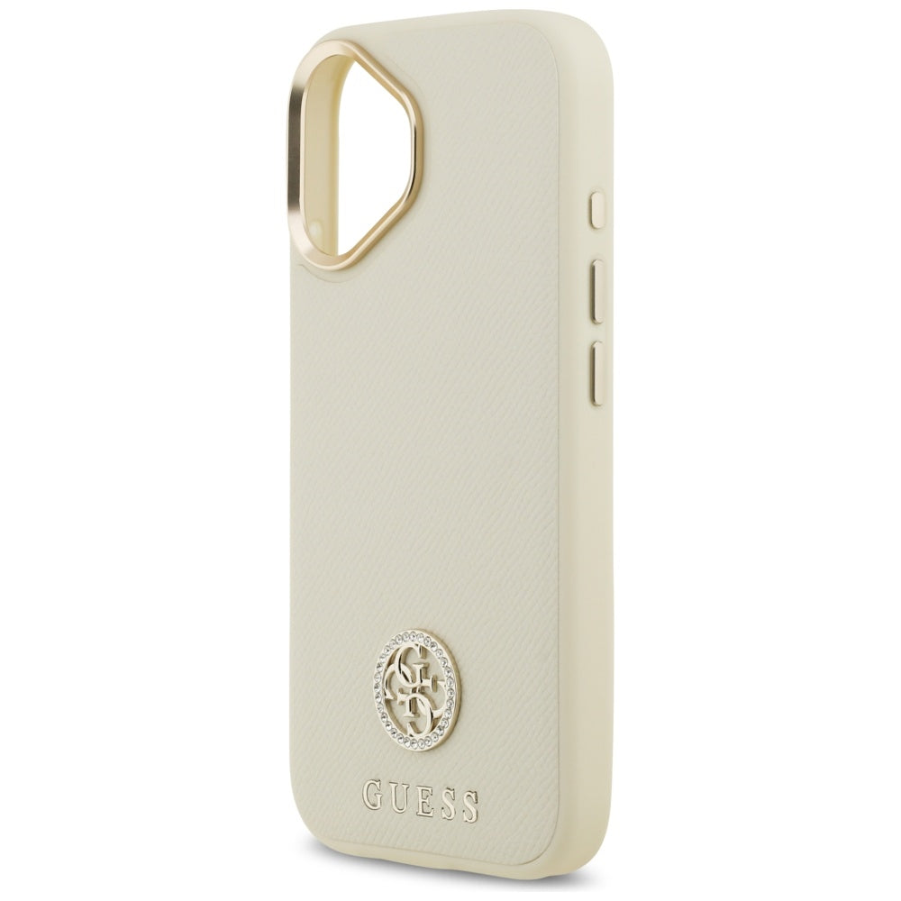 MagSafe-deksel for Apple iPhone 17, Guess, Grained Strass Logo, Beige