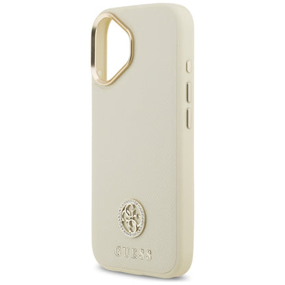 MagSafe-deksel for Apple iPhone 17, Guess, Grained Strass Logo, Beige