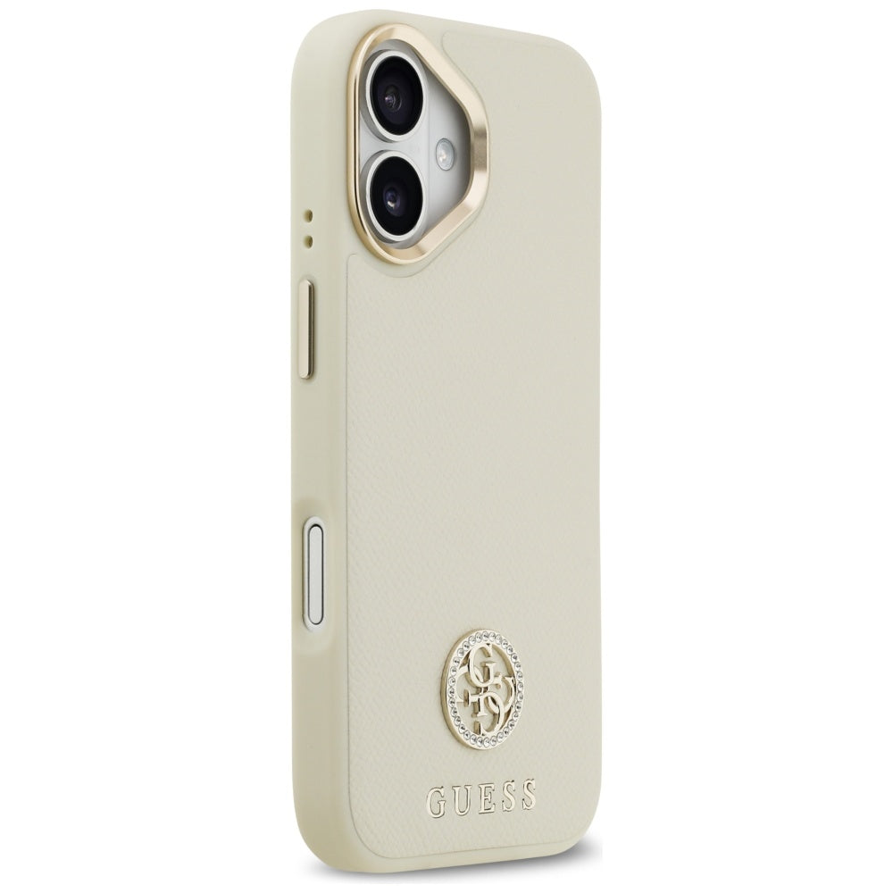 MagSafe-deksel for Apple iPhone 17, Guess, Grained Strass Logo, Beige