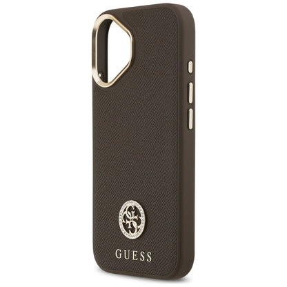MagSafe-deksel for Apple iPhone 17, Guess, Grained Strass Logo, Brun