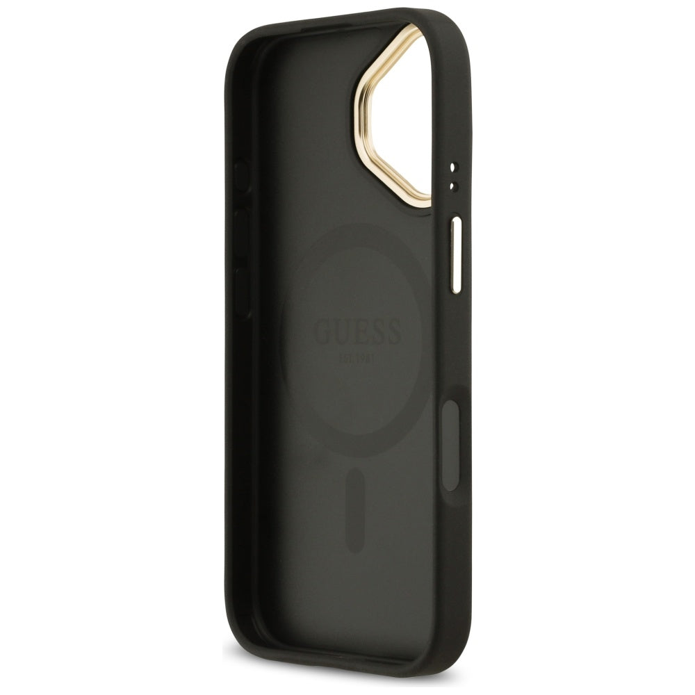 MagSafe-deksel for Apple iPhone 17, Guess, Grained Strass Logo, Svart