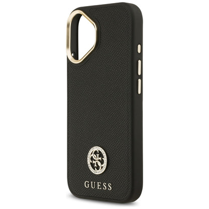 MagSafe-deksel for Apple iPhone 17, Guess, Grained Strass Logo, Svart