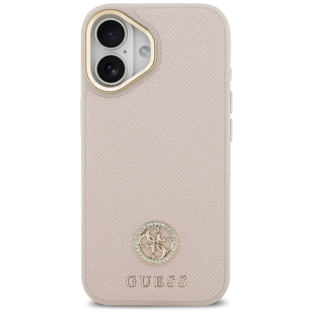 MagSafe-deksel for Apple iPhone 17, Guess, Grained Strass Logo, Rosa