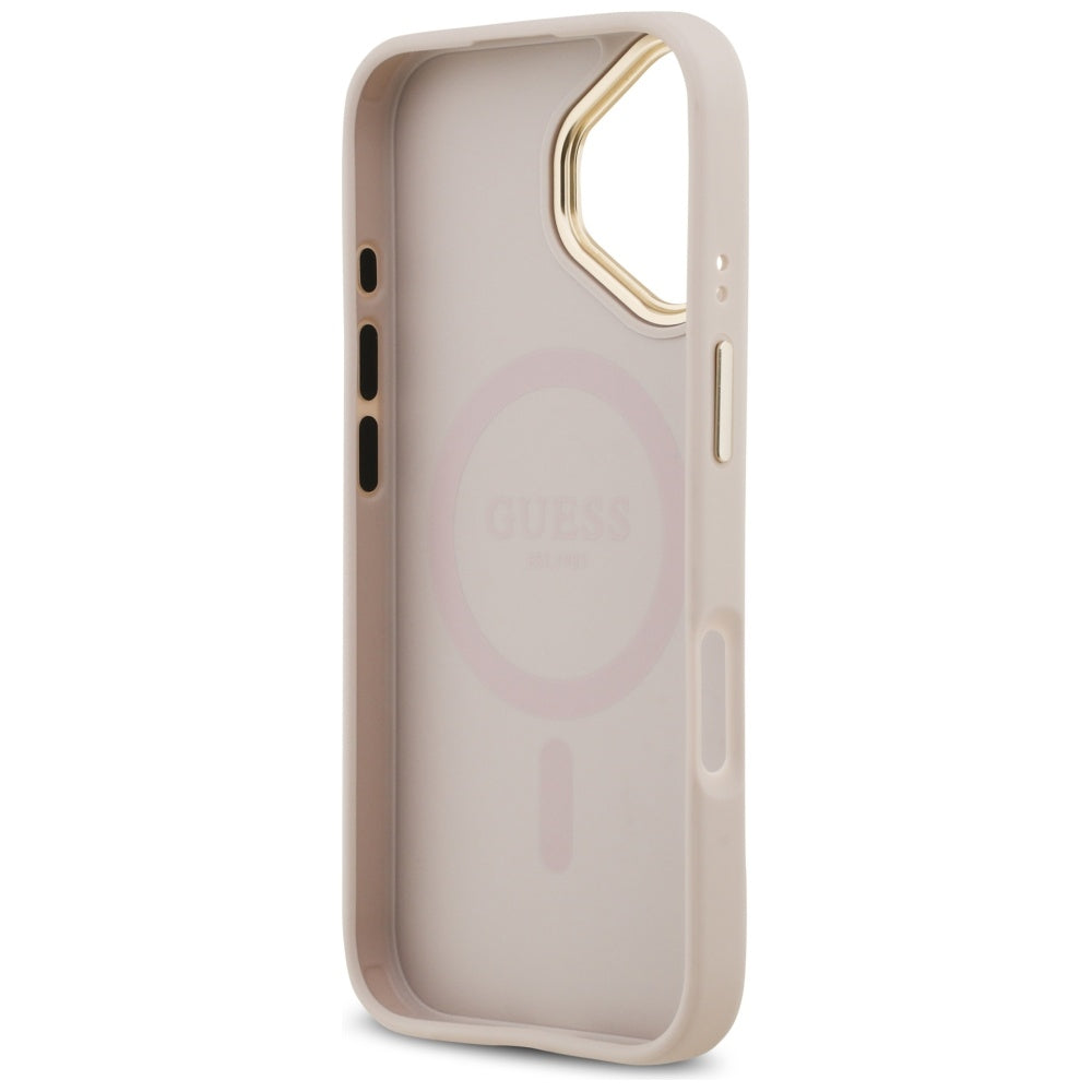 MagSafe-deksel for Apple iPhone 17, Guess, Grained Strass Logo, Rosa