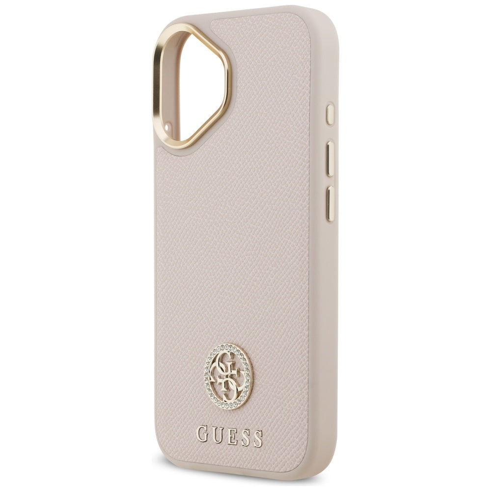 MagSafe-deksel for Apple iPhone 17, Guess, Grained Strass Logo, Rosa